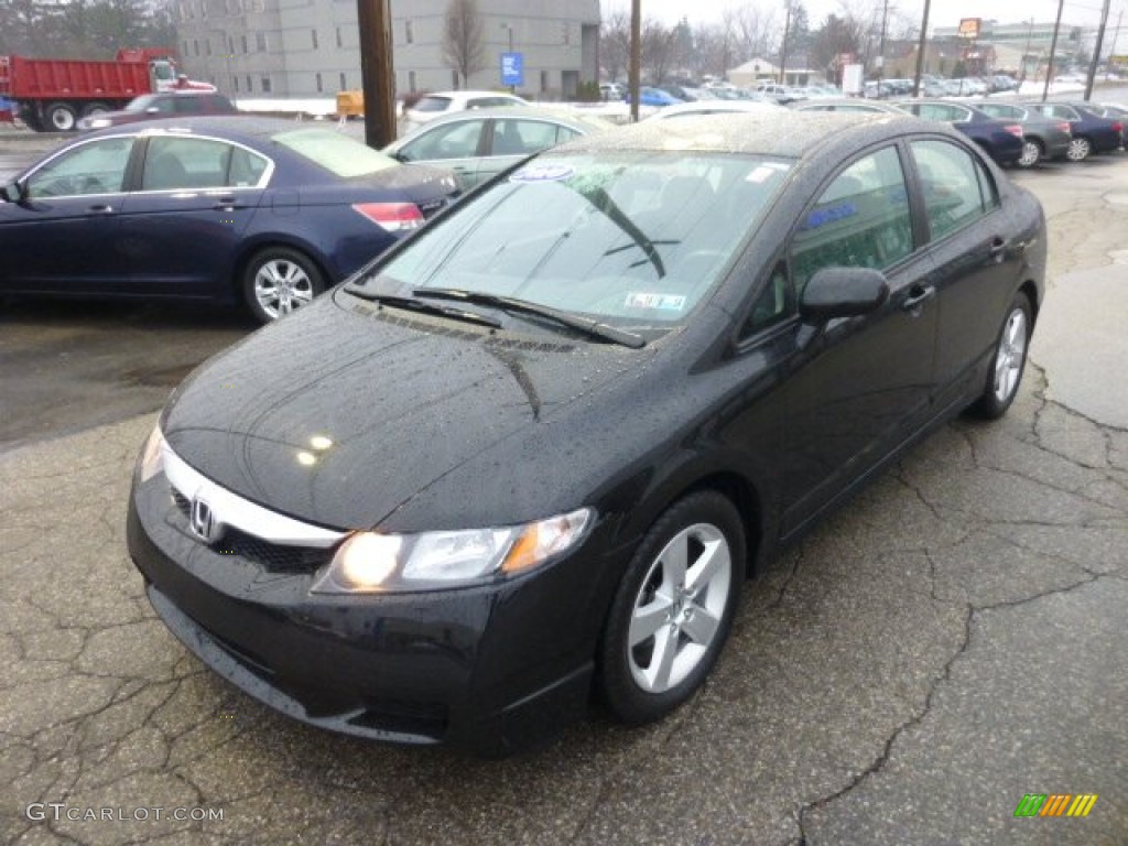 2010 Civic LX-S Sedan - Crystal Black Pearl / Black photo #3