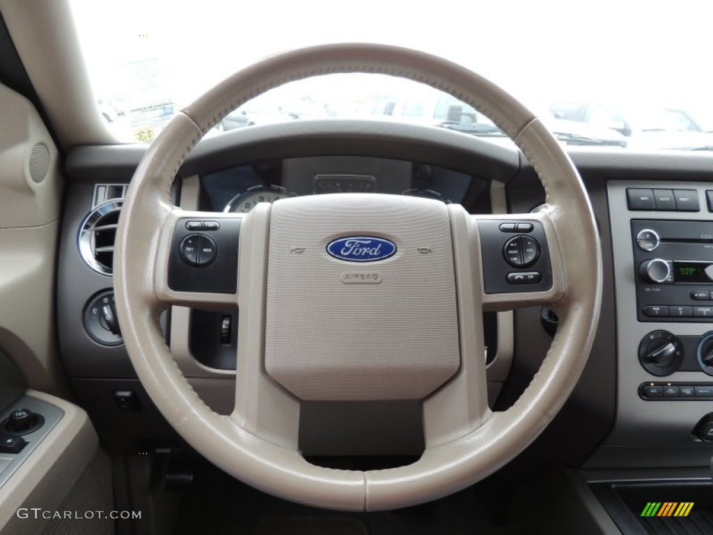 2009 Ford Expedition XLT Stone Steering Wheel Photo #76517622