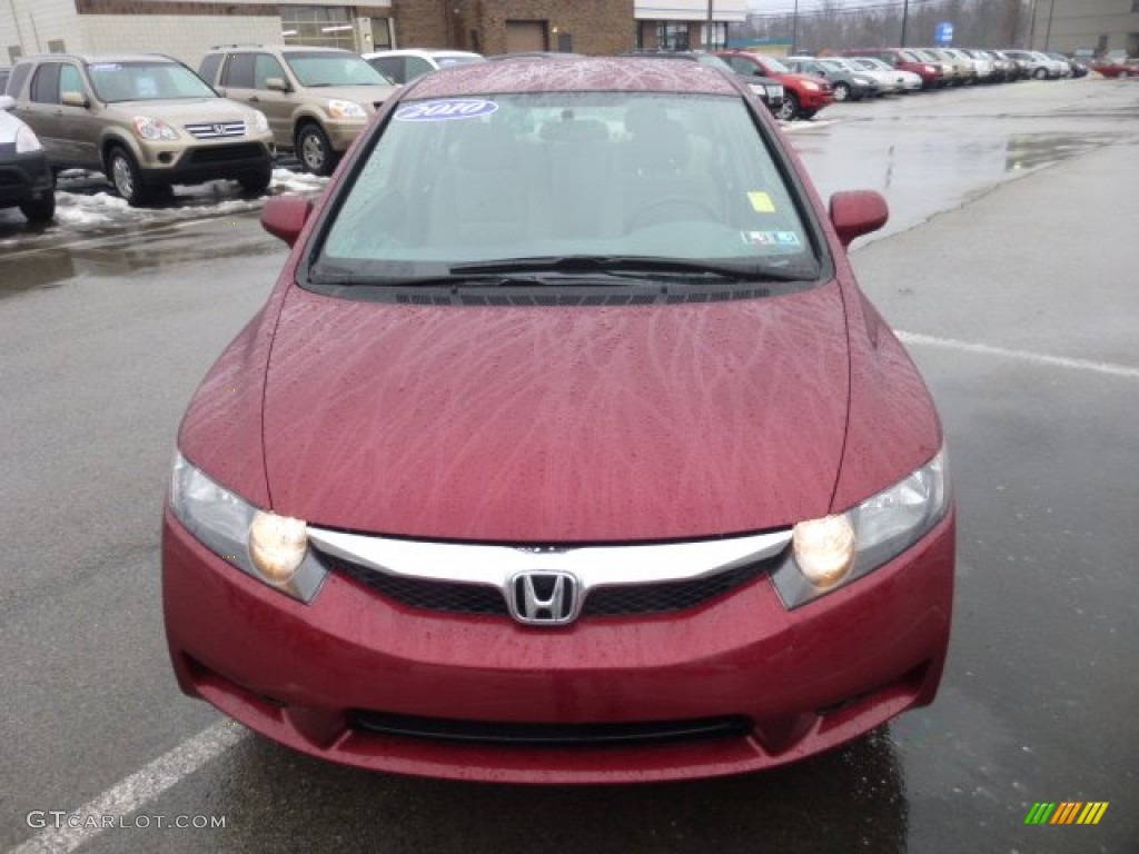 2010 Civic LX Sedan - Tango Red Pearl / Beige photo #2