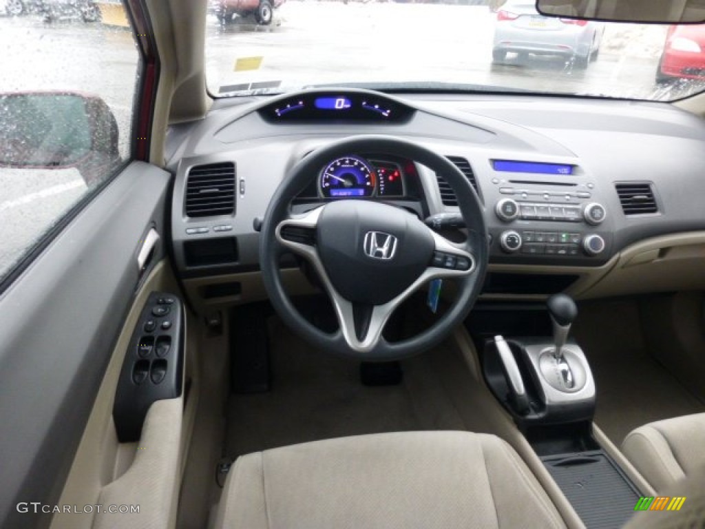2010 Honda Civic LX Sedan Beige Dashboard Photo #76518203