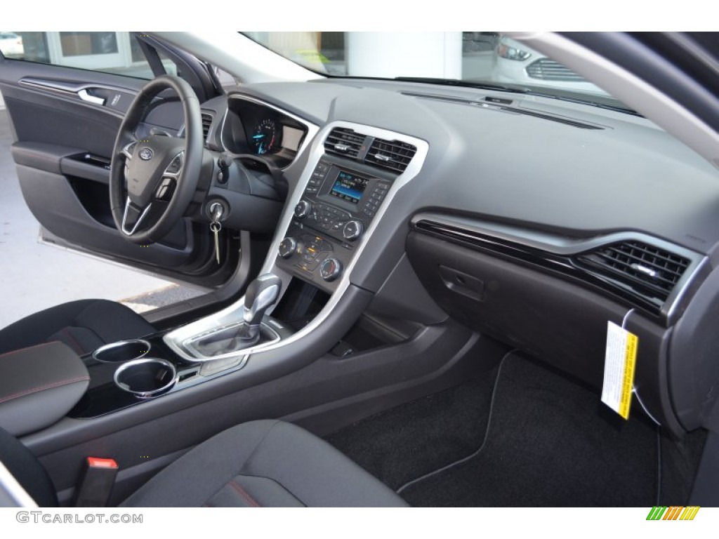 2013 Ford Fusion SE 1.6 EcoBoost SE Appearance Package Charcoal Black/Red Stitching Dashboard Photo #76520751