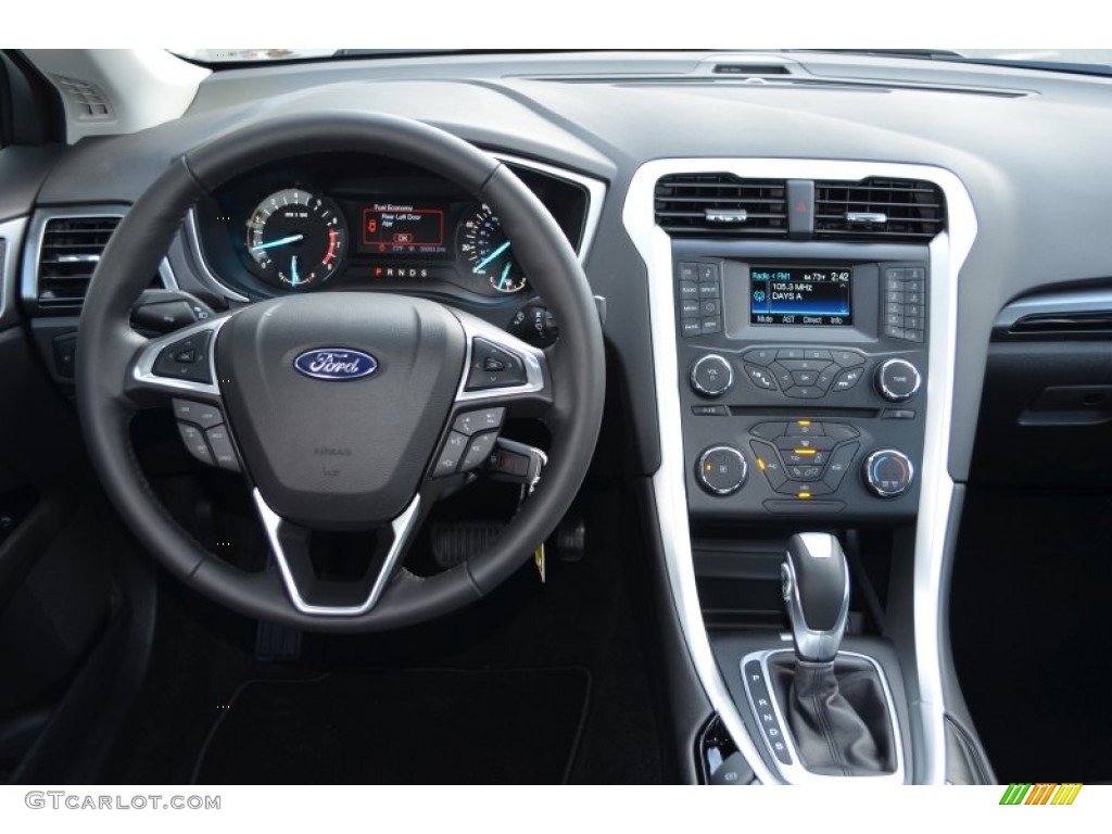 2013 Ford Fusion SE 1.6 EcoBoost SE Appearance Package Charcoal Black/Red Stitching Dashboard Photo #76520873