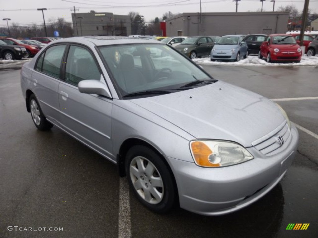 Satin Silver Metallic 2002 Honda Civic EX Sedan Exterior Photo #76521279