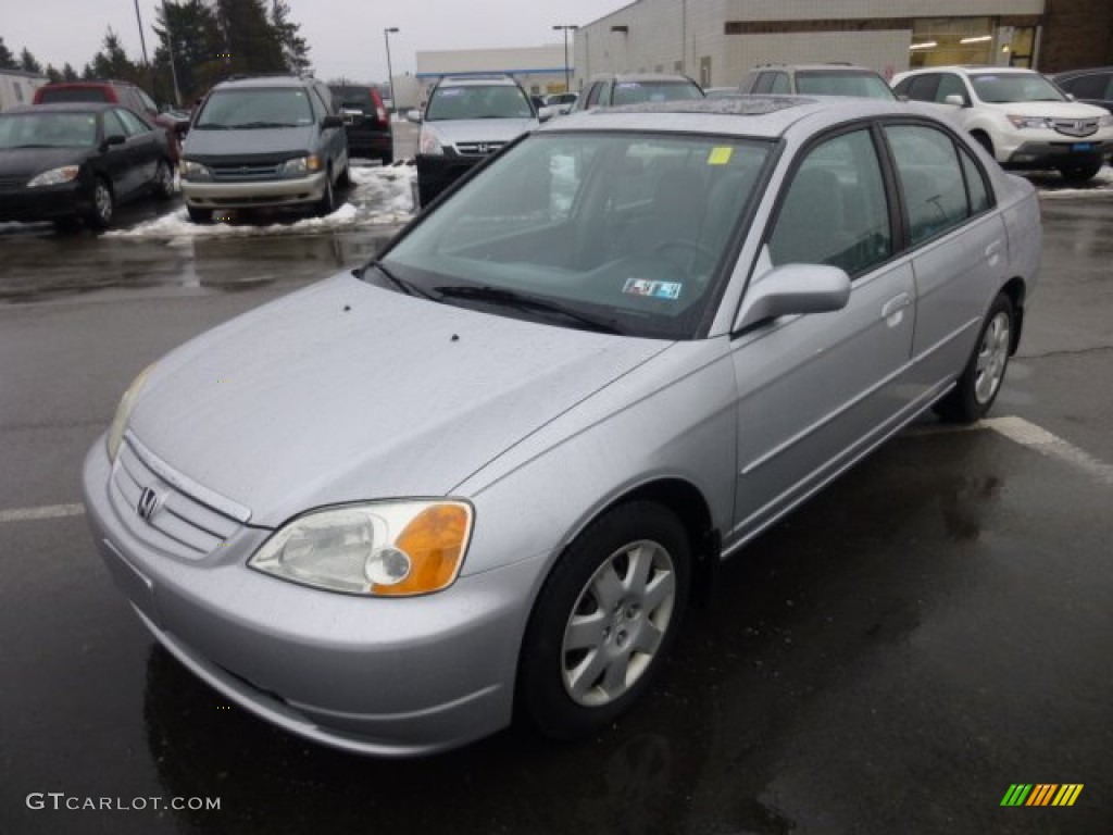 Satin Silver Metallic 2002 Honda Civic EX Sedan Exterior Photo #76521314