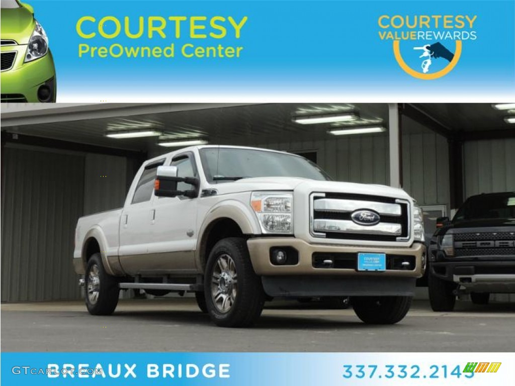 White Platinum Metallic Tri-Coat Ford F250 Super Duty