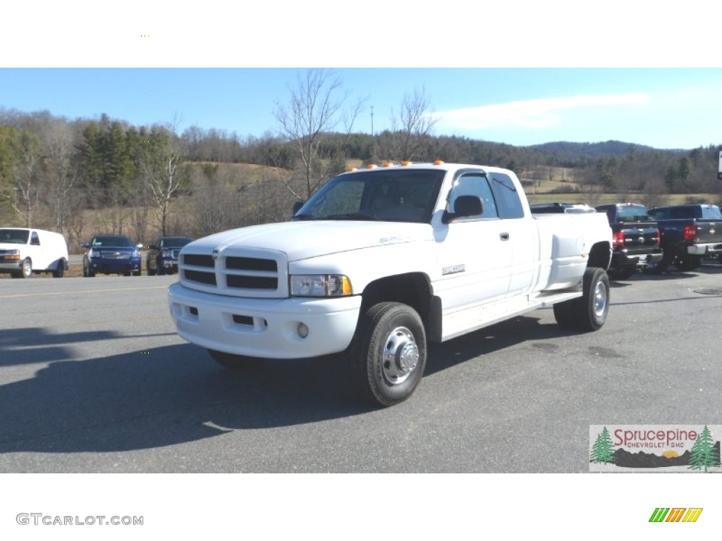 2000 Ram 3500 ST Extended Cab 4x4 Dually - Bright White / Camel/Tan photo #1