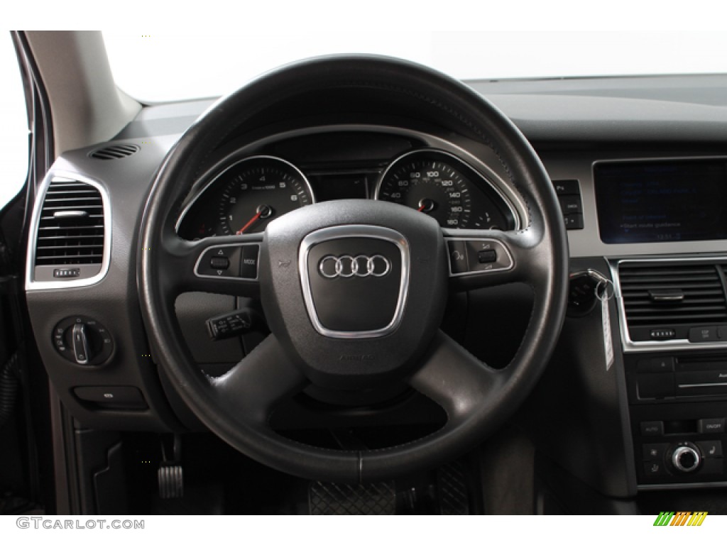 2010 Audi Q7 4.2 Prestige quattro Black Steering Wheel Photo #76524134