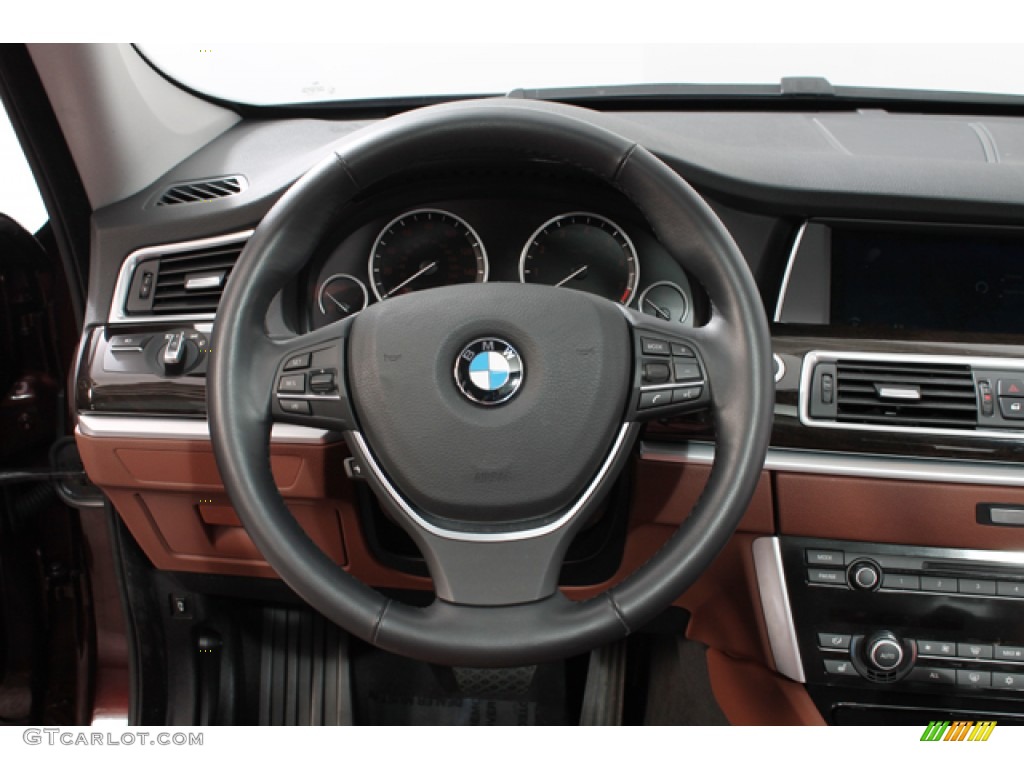 2011 BMW 5 Series 535i xDrive Gran Turismo Cinnamon Brown Steering Wheel Photo #76525144