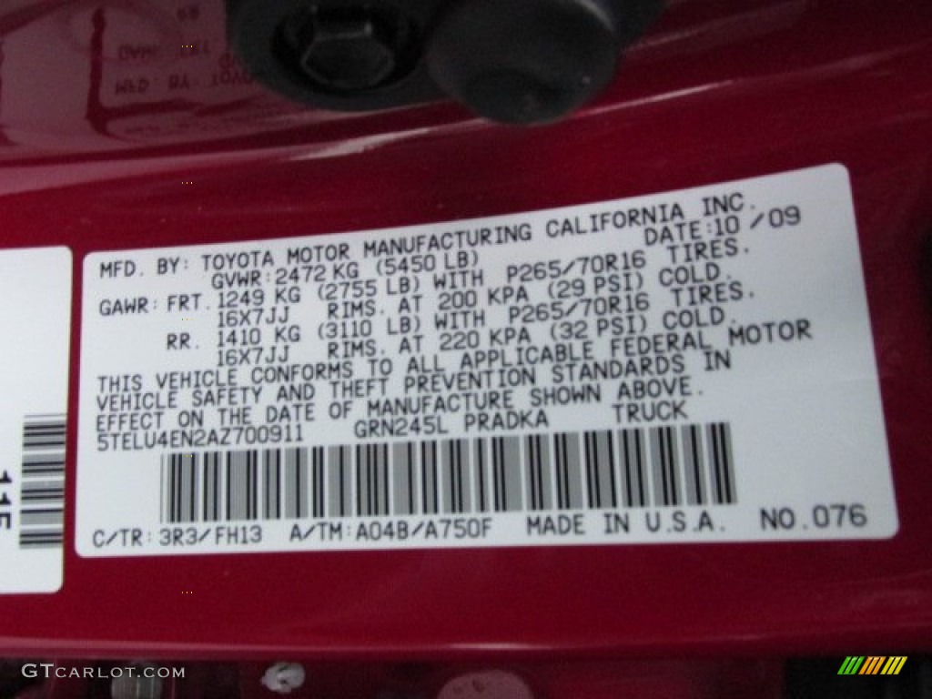 2010 Tacoma V6 SR5 TRD Double Cab 4x4 - Barcelona Red Metallic / Graphite photo #19