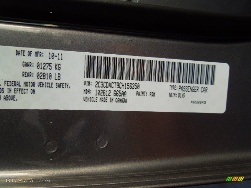 PDM 2012 Dodge Charger R/T Plus Parts