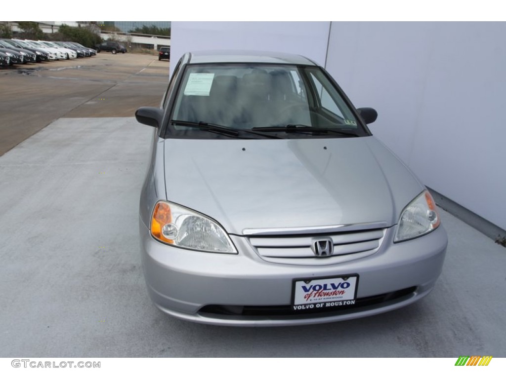 2003 Civic LX Sedan - Satin Silver Metallic / Gray photo #2
