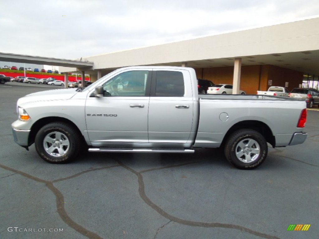 2012 Ram 1500 SLT Quad Cab 4x4 - Bright Silver Metallic / Dark Slate Gray/Medium Graystone photo #3