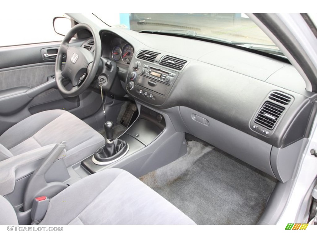 2003 Honda Civic LX Sedan Gray Dashboard Photo #76527677