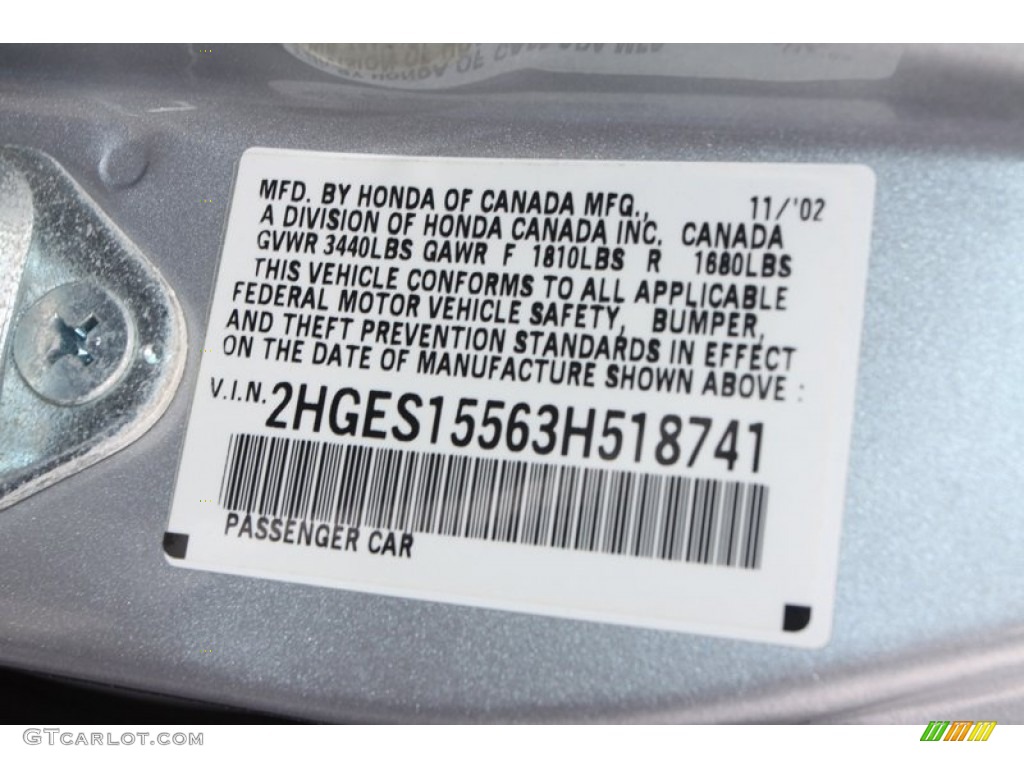 2003 Civic LX Sedan - Satin Silver Metallic / Gray photo #29