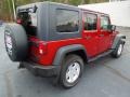 2009 Red Rock Crystal Pearl Jeep Wrangler Unlimited X 4x4  photo #5