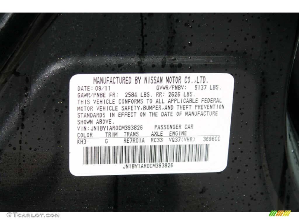 2012 M 37x AWD Sedan - Black Obsidian / Graphite photo #33
