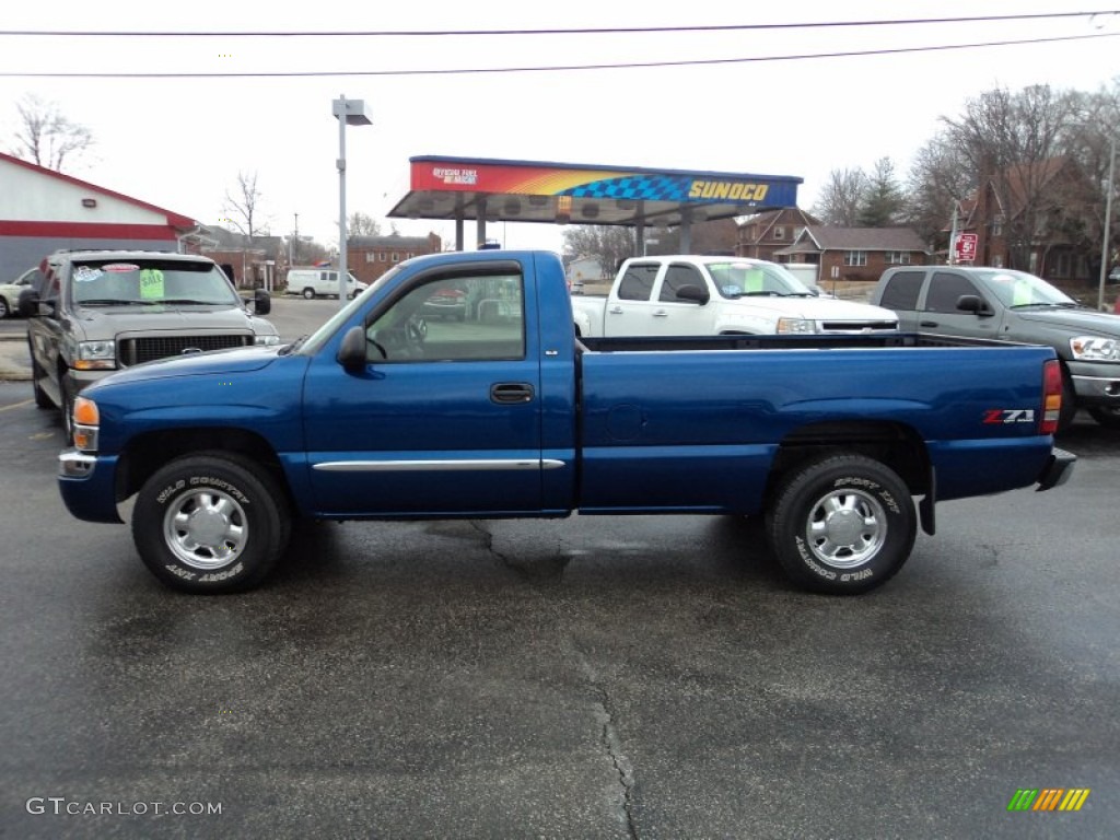 2003 Sierra 1500 SLE Regular Cab 4x4 - Marine Blue Metallic / Dark Pewter photo #1