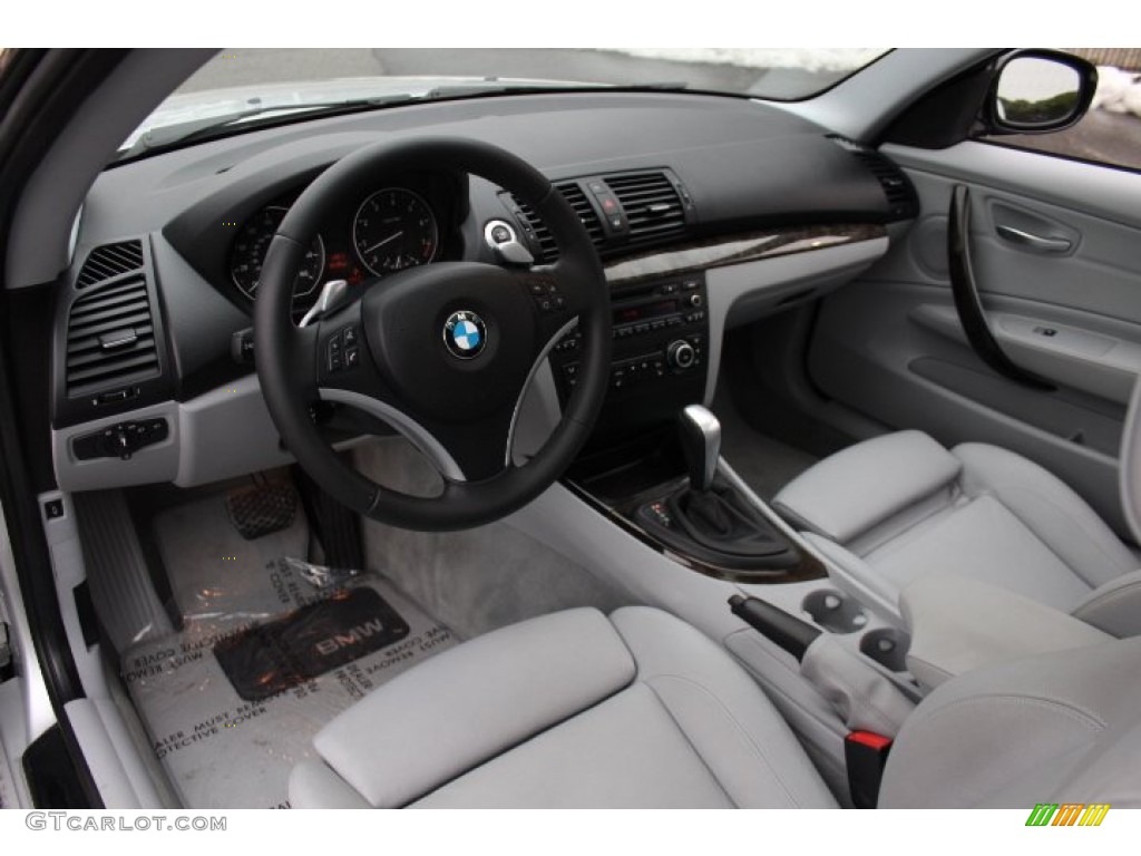 Gray Boston Leather Interior 2010 BMW 1 Series 128i Coupe Photo #76530608