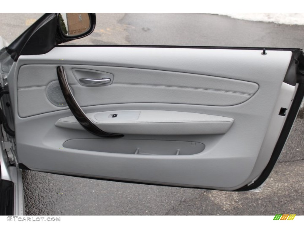 2010 BMW 1 Series 128i Coupe Gray Boston Leather Door Panel Photo #76530818