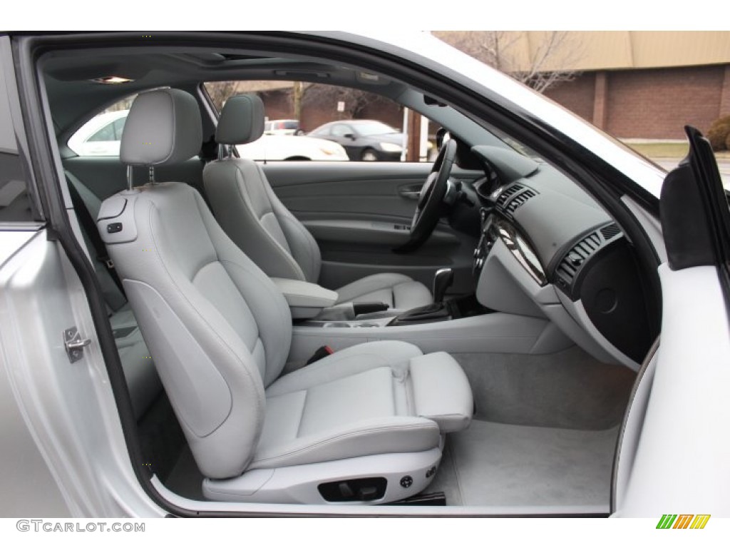 Gray Boston Leather Interior 2010 BMW 1 Series 128i Coupe Photo #76530866