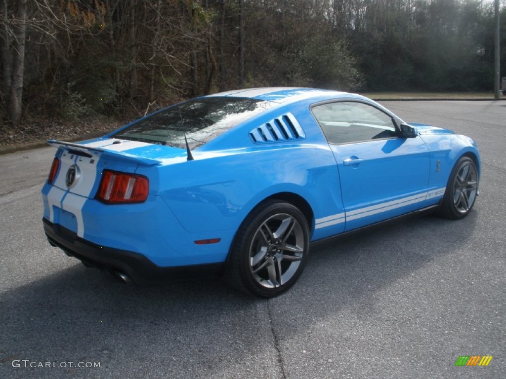 2011 Mustang Shelby GT500 Coupe - Grabber Blue / Charcoal Black/White photo #3