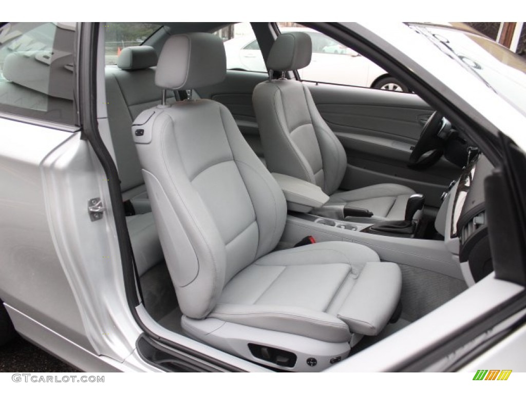 Gray Boston Leather Interior 2010 BMW 1 Series 128i Coupe Photo #76530887
