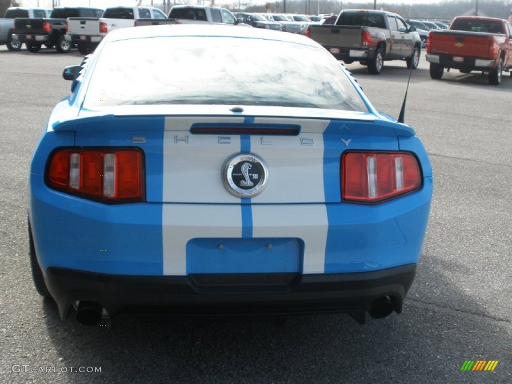 2011 Mustang Shelby GT500 Coupe - Grabber Blue / Charcoal Black/White photo #10