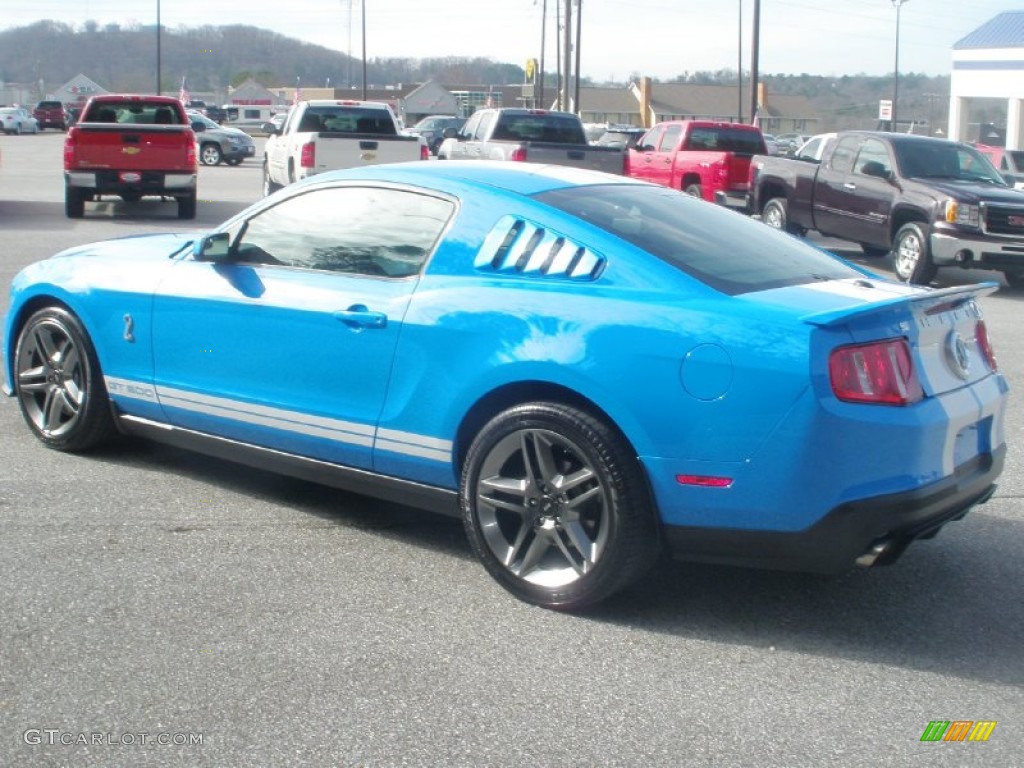 2011 Mustang Shelby GT500 Coupe - Grabber Blue / Charcoal Black/White photo #11