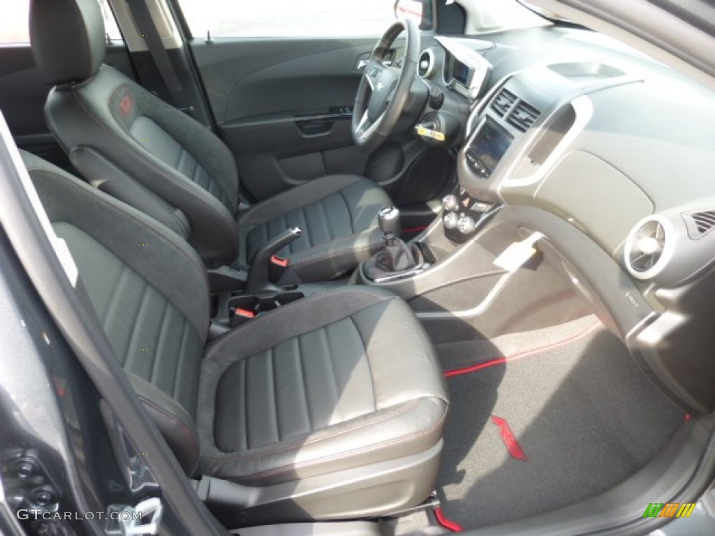 RS Jet Black Leather/Microfiber Interior 2013 Chevrolet Sonic RS Hatch Photo #76531191