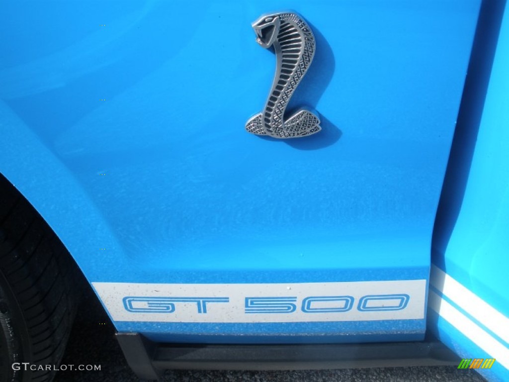 2011 Mustang Shelby GT500 Coupe - Grabber Blue / Charcoal Black/White photo #20