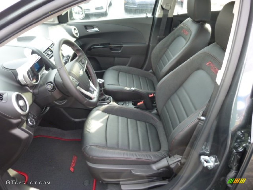 RS Jet Black Leather/Microfiber Interior 2013 Chevrolet Sonic RS Hatch Photo #76531313