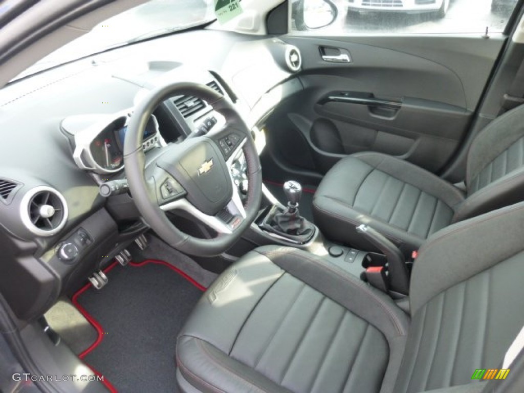 RS Jet Black Leather/Microfiber Interior 2013 Chevrolet Sonic RS Hatch Photo #76531333