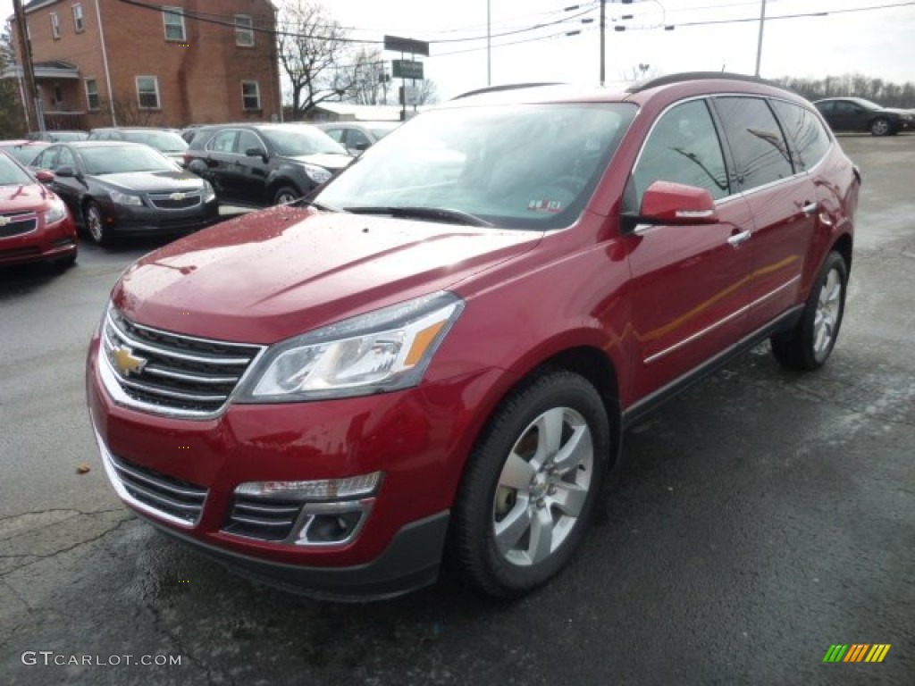 2013 Traverse LTZ AWD - Crystal Red Tintcoat / Dark Titanium/Light Titanium photo #3