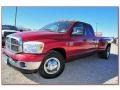 2007 Inferno Red Crystal Pearl Dodge Ram 3500 Lone Star Quad Cab Dually  photo #1