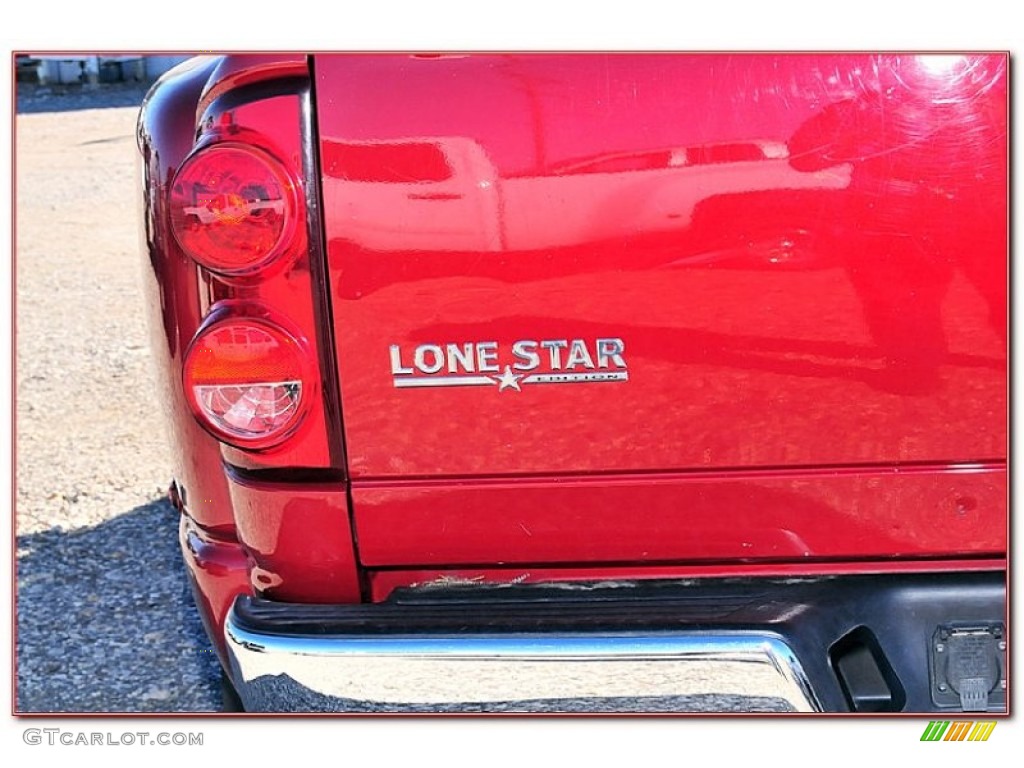 2007 Ram 3500 Lone Star Quad Cab Dually - Inferno Red Crystal Pearl / Khaki photo #7