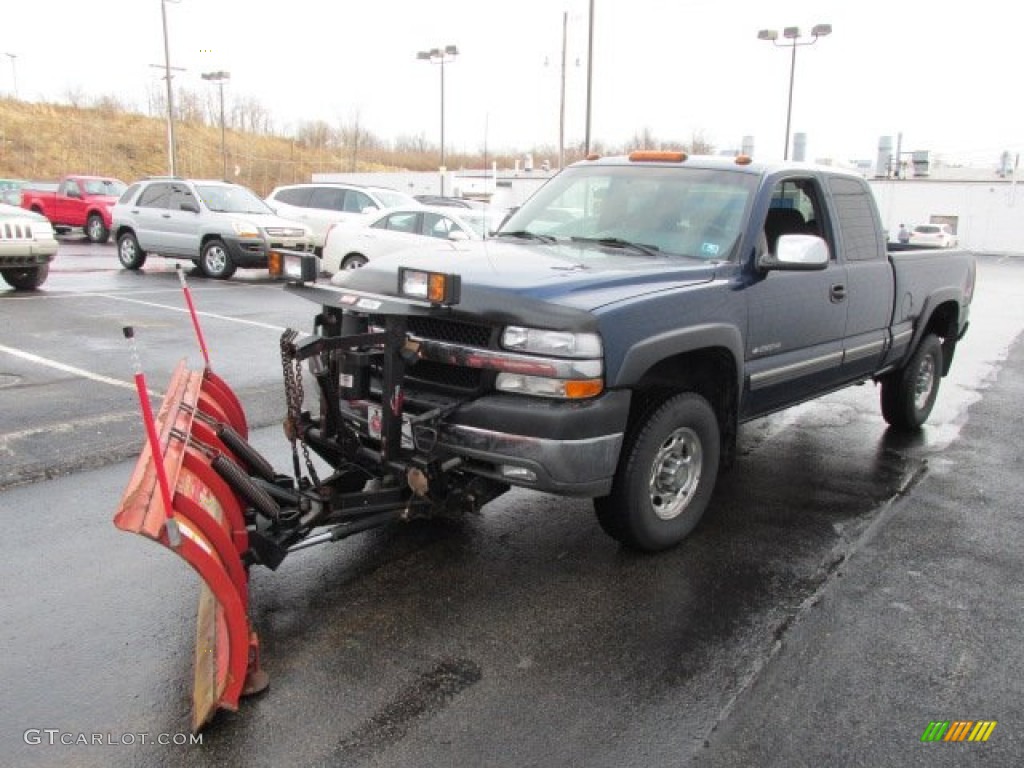 2002 Silverado 2500 LS Extended Cab 4x4 - Indigo Blue Metallic / Graphite photo #8