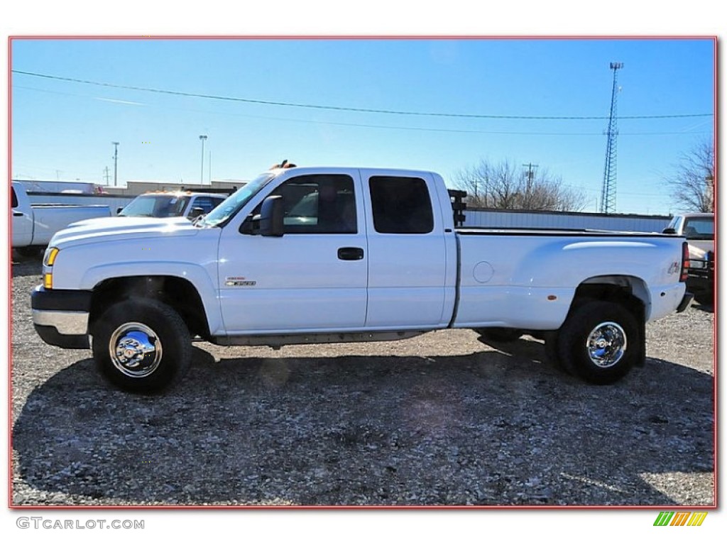 2006 Silverado 3500 LT Extended Cab 4x4 Dually - Summit White / Tan photo #2