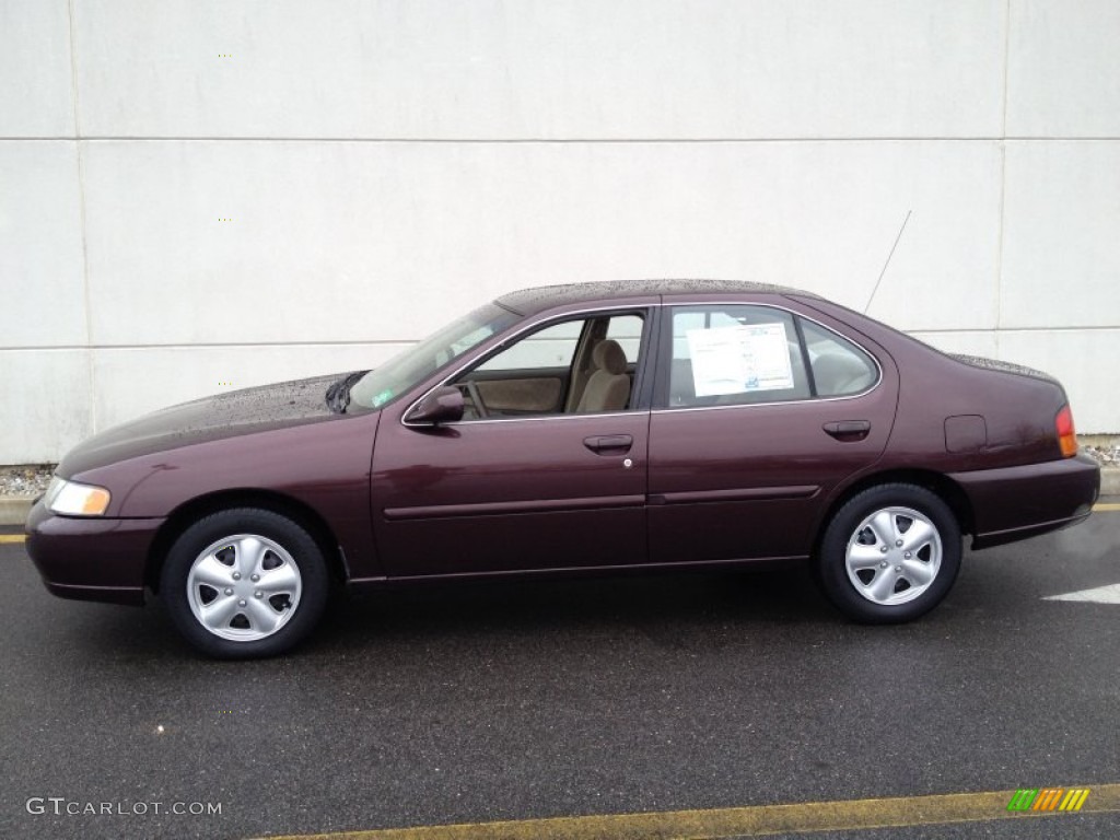 1998 Altima GXE - Black Cherry Pearl Metallic / Tan photo #4