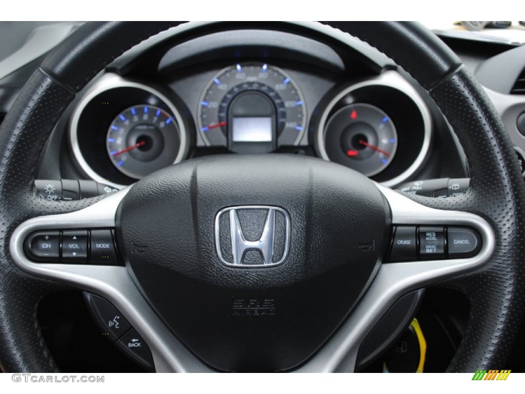 2009 Honda Fit Sport Sport Black Steering Wheel Photo #76537298