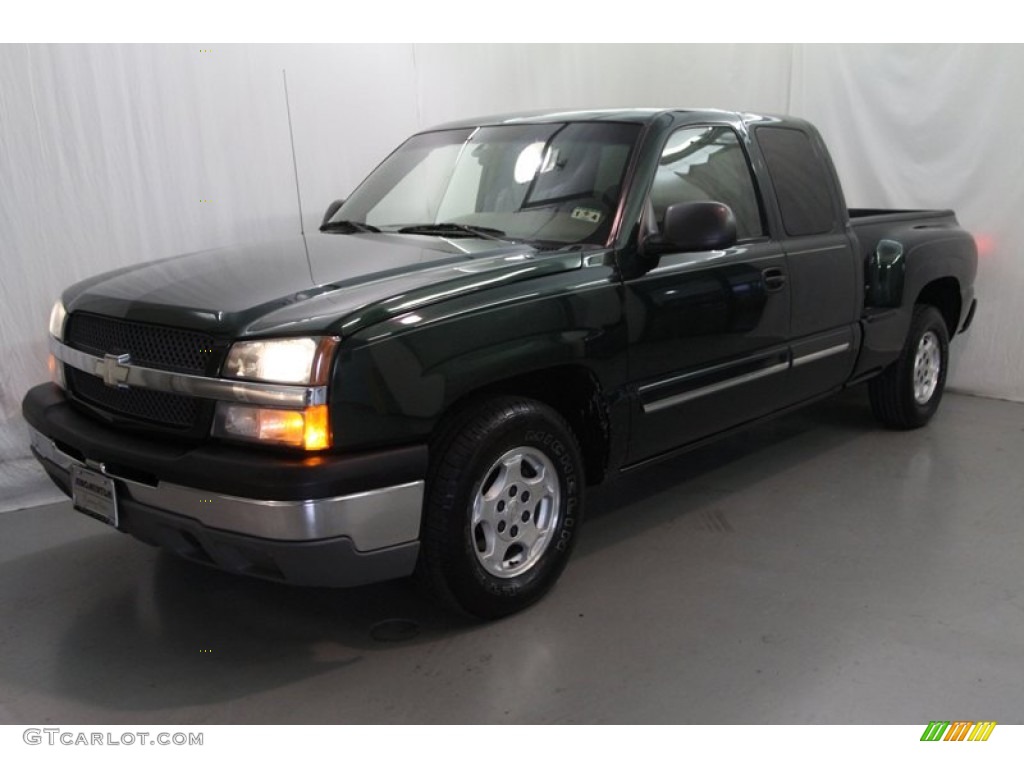 Dark Green Metallic 2003 Chevrolet Silverado 1500 LS Extended Cab Exterior Photo #76537934