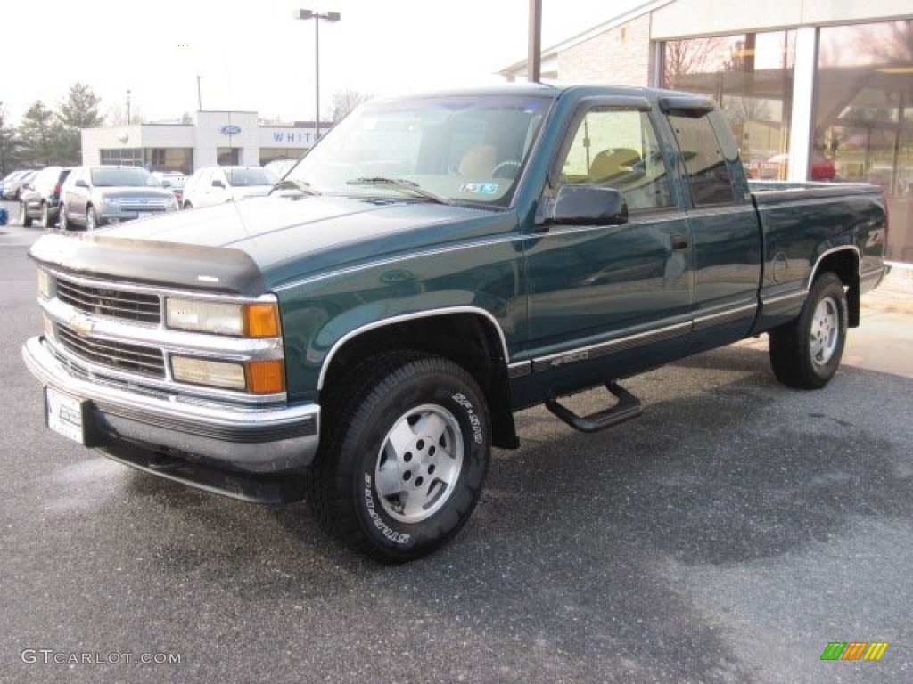 1995 C/K K1500 Silverado Z71 Extended Cab 4x4 - Emerald Green Metallic / Beige photo #3