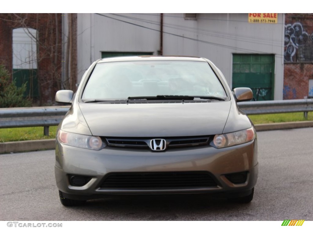 2006 Civic LX Coupe - Galaxy Gray Metallic / Gray photo #2