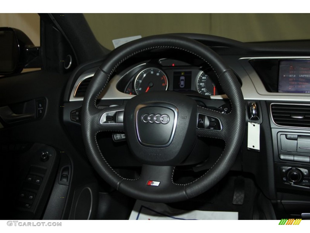 2010 Audi A4 2.0T quattro Sedan Black S Line Steering Wheel Photo #76539176