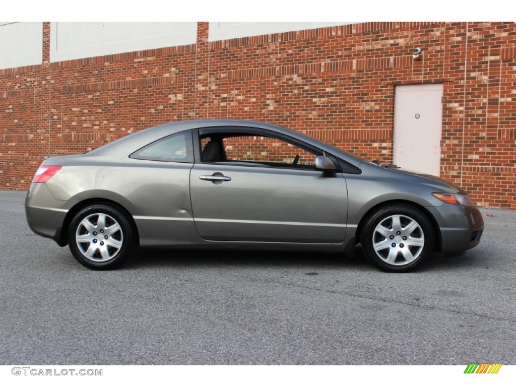 2006 Civic LX Coupe - Galaxy Gray Metallic / Gray photo #5