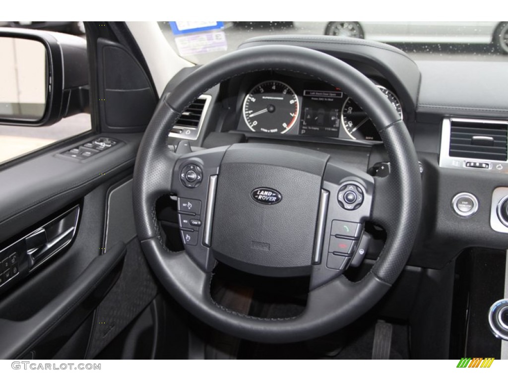 2011 Land Rover Range Rover Sport Supercharged Ebony/Ebony Steering Wheel Photo #76540077