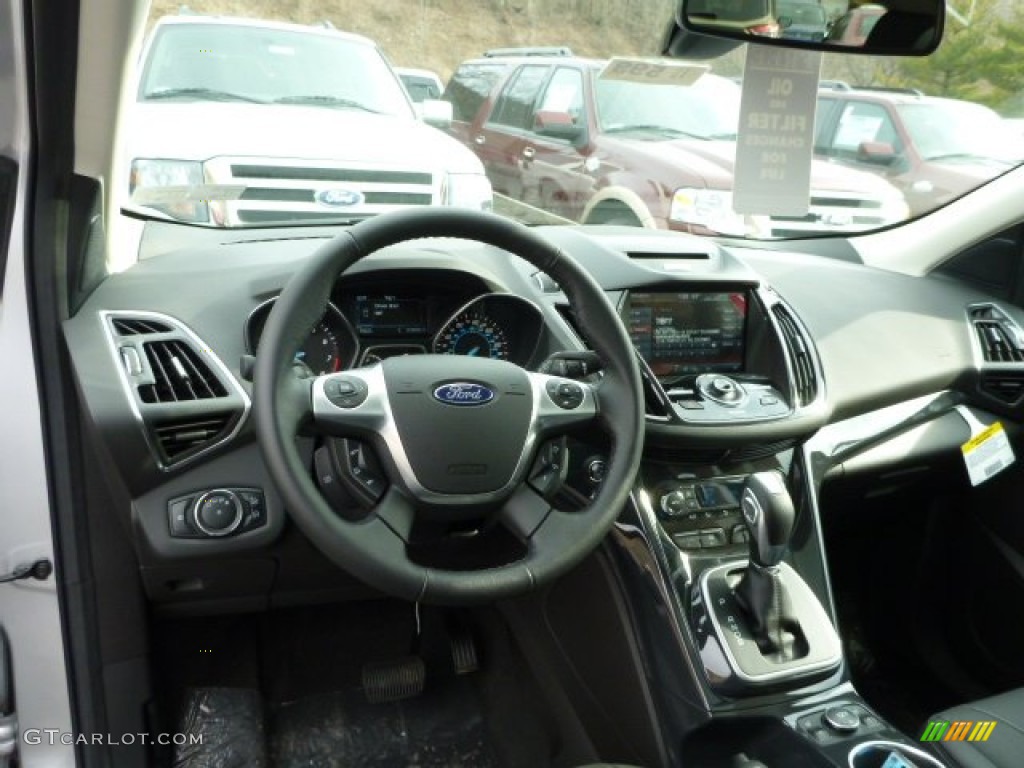 2013 Ford Escape Titanium 2.0L EcoBoost 4WD Charcoal Black Dashboard Photo #76540500