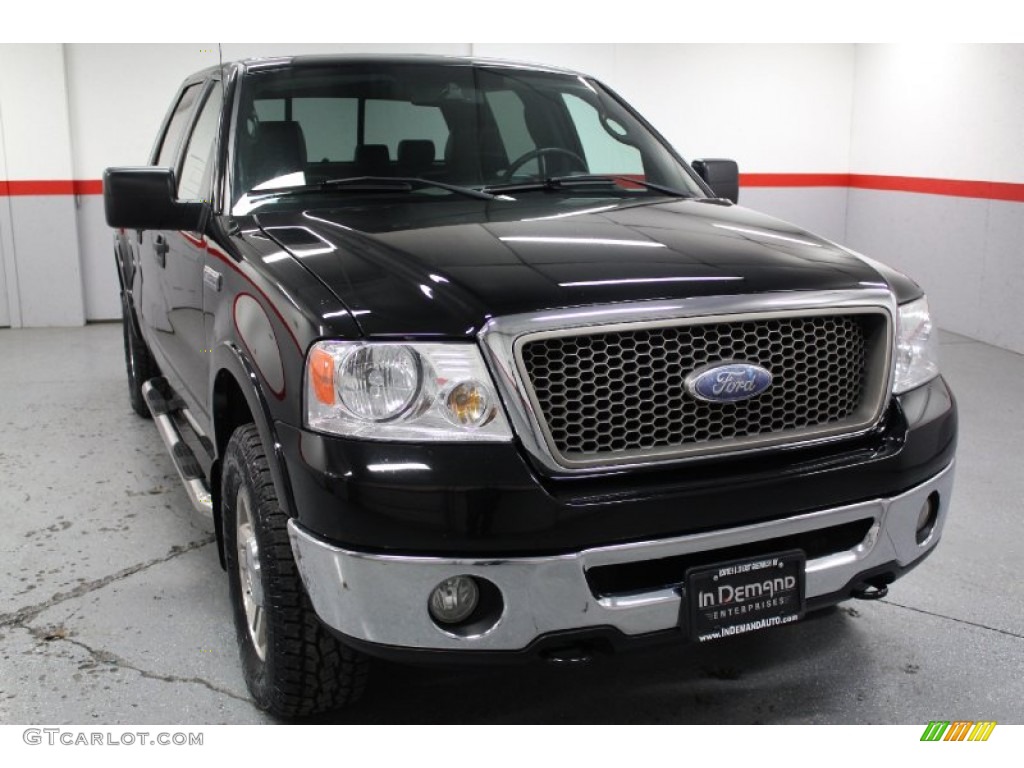 2006 F150 Lariat SuperCrew 4x4 - Black / Black photo #3