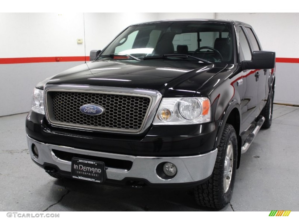 2006 F150 Lariat SuperCrew 4x4 - Black / Black photo #5