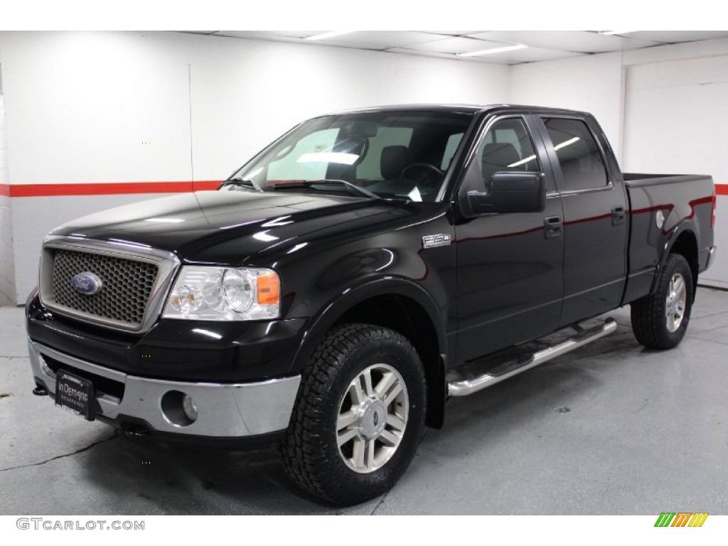2006 F150 Lariat SuperCrew 4x4 - Black / Black photo #6