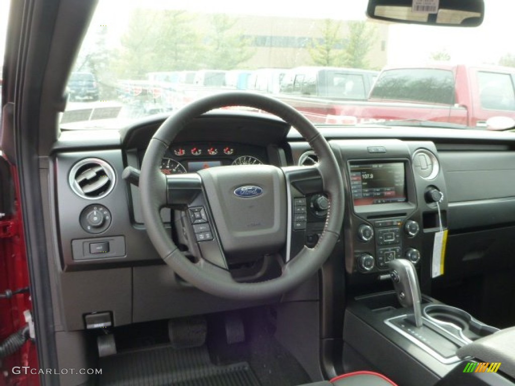 2013 Ford F150 FX4 SuperCrew 4x4 FX Sport Appearance Black/Red Dashboard Photo #76542233